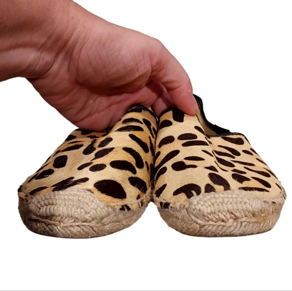 Soludos Calf Hair Smoking Espadrille Slip-On Shoes size 7